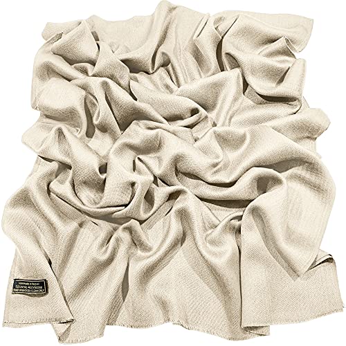 CJ Apparel Champagner Normallack Design Nepalesischer Fransenschal Schal Stola Wrap Pashmina NEU von CJ Apparel