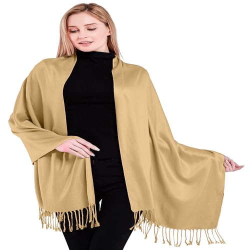 CJ Apparel Cremeweiß Einfarbiges Design Stola Schal Umschlagtuch Schultertuch Tuch Zweite Wahl Pashmina NEU von CJ Apparel