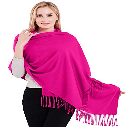 CJ Apparel Damen 100% Kaschmir, handgefertigt in Nepal Pashmina-Schal, Hellrosa, One Size von CJ Apparel