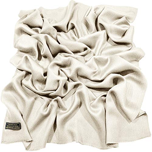 CJ Apparel Elfenbein Normallack Design Nepalesischer Fransenschal Schal Stola Wrap Pashmina NEU von CJ Apparel