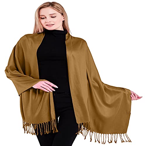 CJ Apparel Dunkel Beige Einfarbiges Design Nepalese Schal Zweite Wahl Schal Pashmina NEU von CJ Apparel