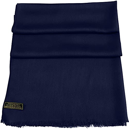 CJ Apparel Dunkelblauer Einfarbig Design Fringe Schal Zweite Wahl FransenSchal Wrap Stola Pashmina NEU von CJ Apparel