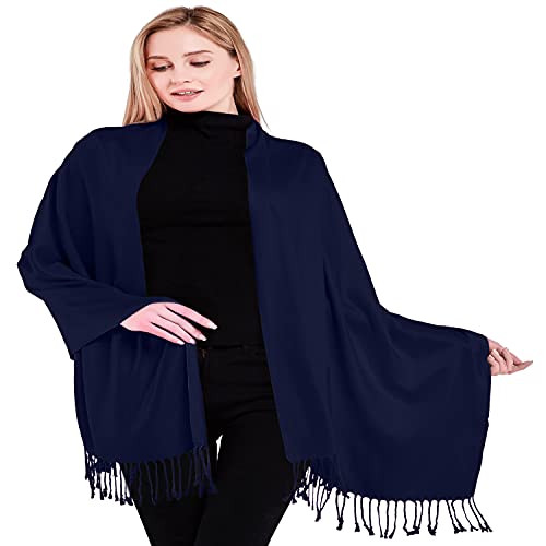 CJ Apparel Dunkelblauer Einfarbiges Design Nepalese Schal Zweite Wahl Schal Pashmina NEU von CJ Apparel