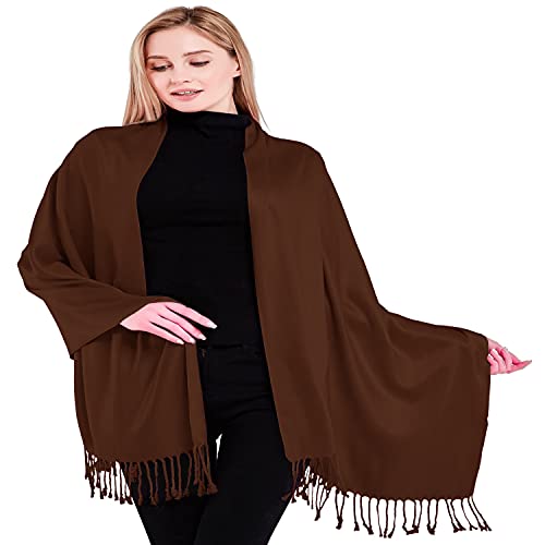 CJ Apparel Dunkelbraun Einfarbiges Design Stola Schal Umschlagtuch Schultertuch Tuch Zweite Wahl Pashmina NEU von CJ Apparel