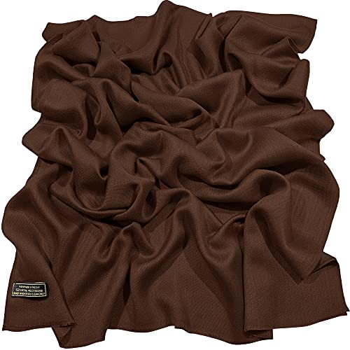 CJ Apparel Dunkelbraun Normallack Design Nepalesischer Fransenschal Schal Stola Wrap Pashmina NEU von CJ Apparel