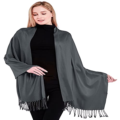 CJ Apparel Dunkelgrau Einfarbiges Design Stola Schal Umschlagtuch Schultertuch Tuch Zweite Wahl Pashmina NEU von CJ Apparel