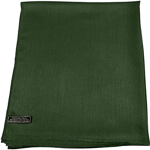 CJ Apparel Dunkelgrün Einfarbig Design Fringe Schal Zweite Wahl FransenSchal Wrap Stola Pashmina NEU von CJ Apparel