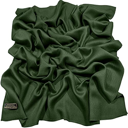 CJ Apparel Dunkelgrün Normallack Design Nepalesischer Fransenschal Schal Stola Wrap Pashmina NEU von CJ Apparel