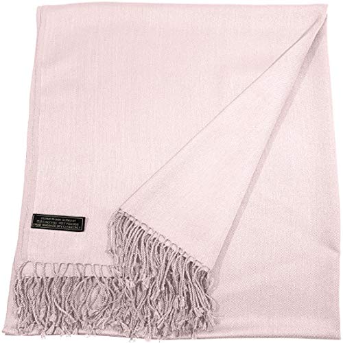 CJ Apparel Einfarbig Design Schal Sekunden Schal Wrap Stola Überwurf Kopf Wrap Quasten Gesichtsabdeckung Pashmina Nepalesisch NEU, Helles Pink, Einheitsgröße von CJ Apparel