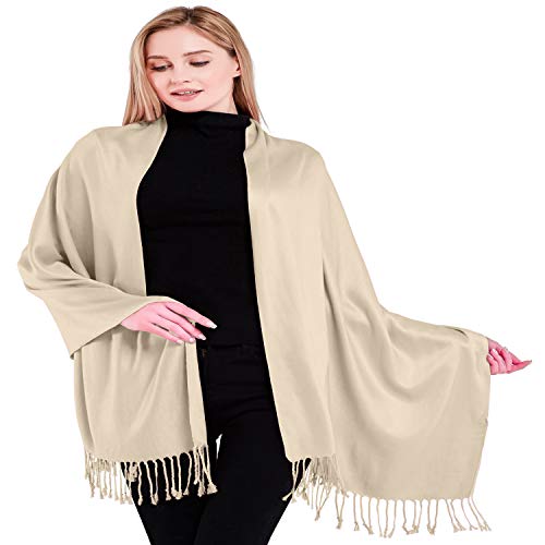 CJ Apparel Champagner Einfarbiges Design Stola Schal Umschlagtuch Schultertuch Tuch Zweite Wahl Pashmina NEU von CJ Apparel