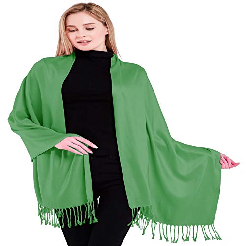 CJ Apparel Einfarbiges Design nepalesischer Schal Seconds Schal Wrap Stola Überwurf Kopfbedeckung Pashmina NEU, Grün (Forest Green), Einheitsgröße von CJ Apparel