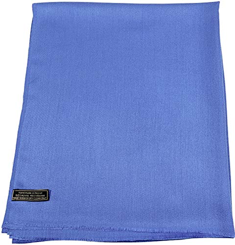 CJ Apparel Blau Einfarbig Design Fringe Schal Zweite Wahl FransenSchal Wrap Stola Pashmina NEU von CJ Apparel