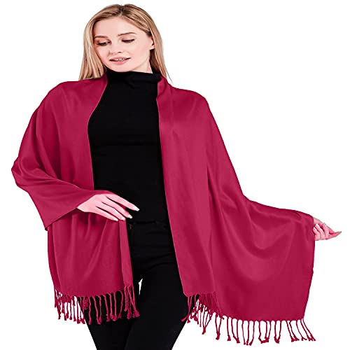 CJ Apparel Fuchsia Rosa Einheitliche Farbe Nepalesisch Schultertuch Schal Zweite Wahl Schultertücher Wrap Pashmina NEU von CJ Apparel