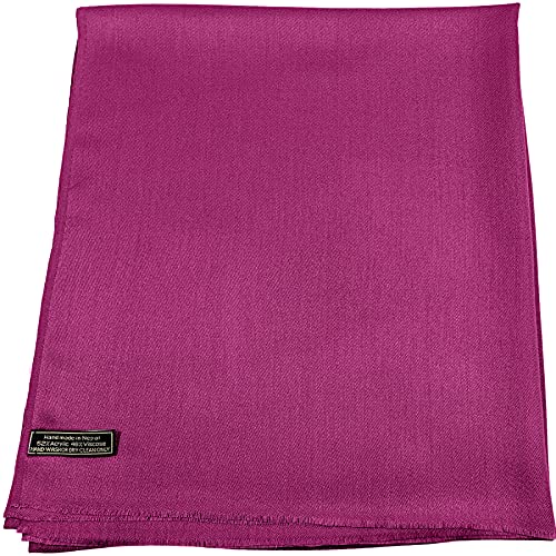 CJ Apparel Fuchsia Violett Normallack Design Nepalesischer Fransenschal Zweite Wahl Schal Stola Wrap Pashmina NEU von CJ Apparel