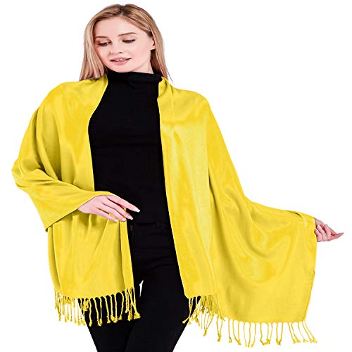 CJ Apparel Gelb Einheitliche Farbe Nepalesisch Schultertuch Schal Zweite Wahl Schultertücher Wrap Pashmina NEU von CJ Apparel