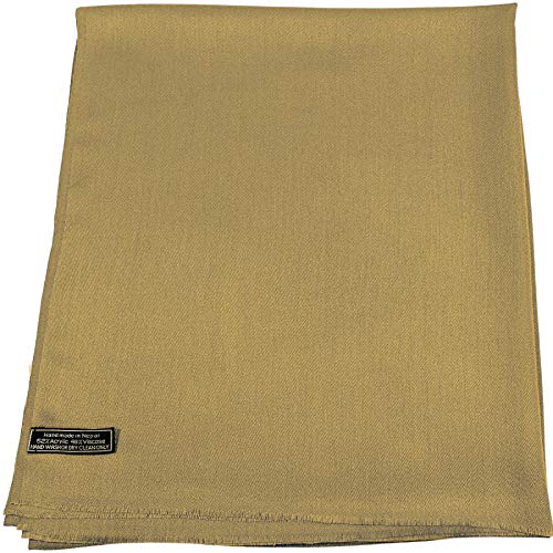 CJ Apparel Gold Einfarbig Design Fringe Schal Zweite Wahl FransenSchal Wrap Stola Pashmina NEU von CJ Apparel