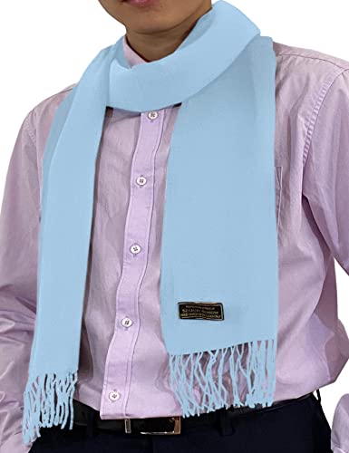 CJ Apparel Hellblau Herren Nepalesisch Einfarbig Design Mode Strickschal Schals Herbst/Winter Wrap NEU von CJ Apparel