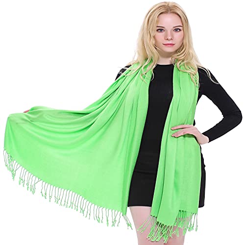 CJ Apparel Hellgrün Einfarbiges Design Stola Schal Umschlagtuch Schultertuch Tuch Zweite Wahl Pashmina NEU von CJ Apparel