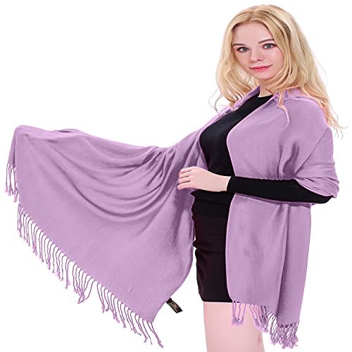 CJ Apparel Hellviolett Einfarbiges Design Nepalese Schal Schultertuch Wrap Stola Pashmina NEU von CJ Apparel