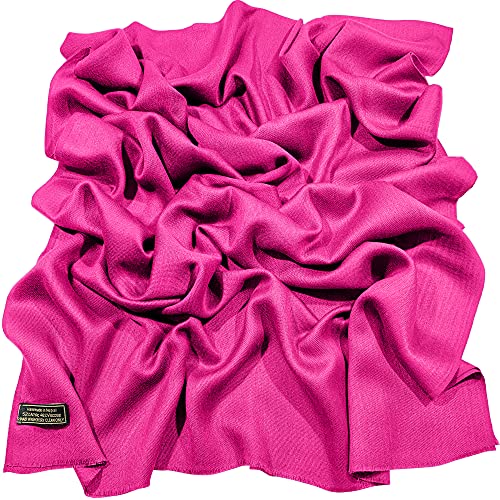 CJ Apparel HotRosa Normallack Design Nepalesischer Fransenschal Schal Stola Wrap Pashmina NEU von CJ Apparel