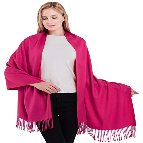 CJ Apparel Hotpink Dickes Einfarbiges Design Baumwollmischung Schal Schultertücher Wrap Pashminas NEU von CJ Apparel
