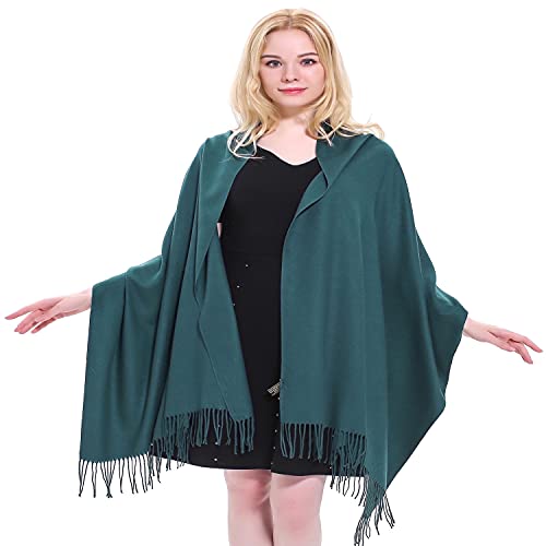 CJ Apparel Jadegrün Dickes Einfarbiges Design Baumwollmischung Schal Zweite Wahl Schultertücher Wrap Pashminas NEU von CJ Apparel