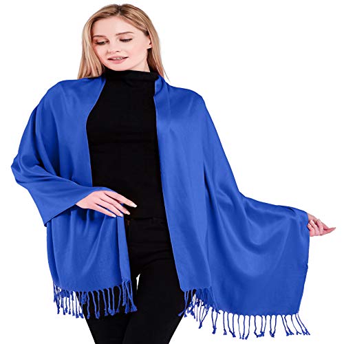 CJ Apparel Königsblau Einfarbiges Design Nepalese Schal Zweite Wahl Schal Pashmina NEU von CJ Apparel