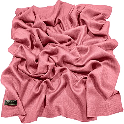 CJ Apparel Korallenrosa Normallack Design Nepalesischer Fransenschal Schal Stola Wrap Pashmina NEU von CJ Apparel