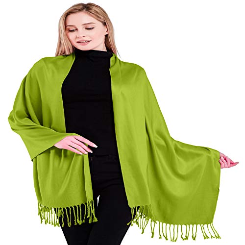 CJ Apparel Lindgrün (Neu) Einfarbiges Design Stola Schal Umschlagtuch Schultertuch Tuch Zweite Wahl Pashmina NEU von CJ Apparel