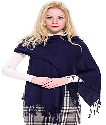 CJ Apparel Marineblau Einfarbiges Design Stola Schal Umschlagtuch Schultertuch Tuch Zweite Wahl Pashmina NEU von CJ Apparel