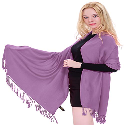 CJ Apparel Mauve Einfarbiges Design Nepalese Schal Schultertuch Wrap Stola Pashmina NEU von CJ Apparel