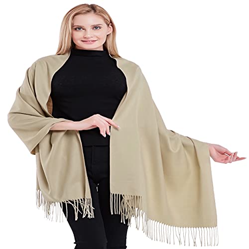 CJ Apparel Nackt (Nude) Dickes Einfarbiges Design Baumwollmischung Schal Schultertücher Wrap Pashminas NEU von CJ Apparel