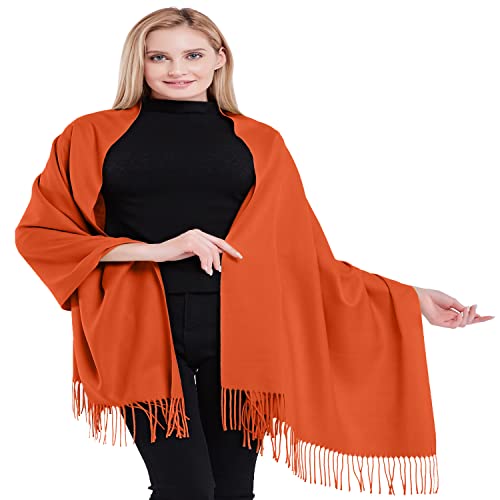 CJ Apparel Orange Dickes Einfarbiges Design Baumwollmischung Schal Zweite Wahl Schultertücher Wrap Pashminas NEU von CJ Apparel