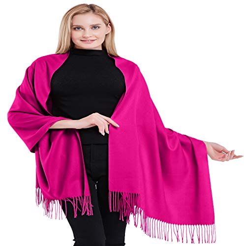CJ Apparel Pashmina-Schal, 100 % Kaschmir, 2-lagig, handgefertigt in Nepal, hellrosa, One size von CJ Apparel