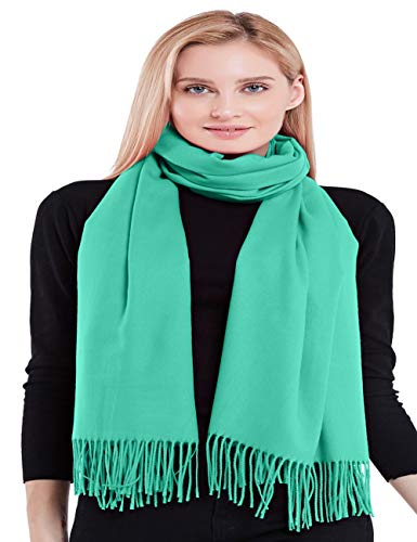 CJ Apparel Pashmina-Schal, 100 % Kaschmir, handgefertigt in Nepal, cyan, Einheitsgröße von CJ Apparel