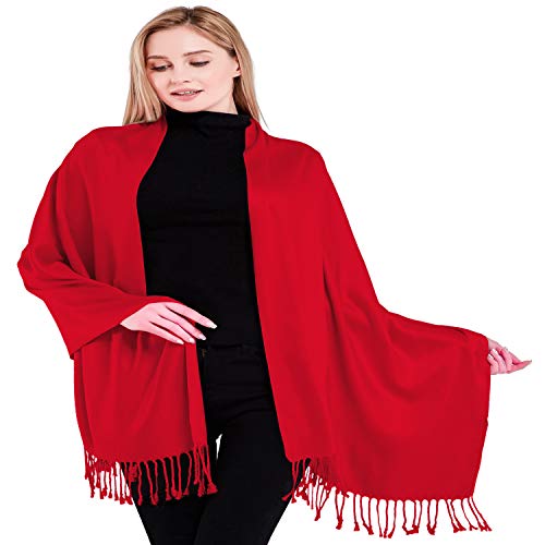 CJ Apparel Rot Einfarbiges Design Nepalese Schal Zweite Wahl Schal Stola Pashmina NEU von CJ Apparel