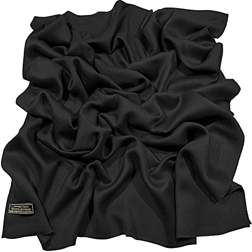 CJ Apparel Schwarz Normallack Design Nepalesischer Fransenschal Schal Stola Wrap Pashmina NEU von CJ Apparel