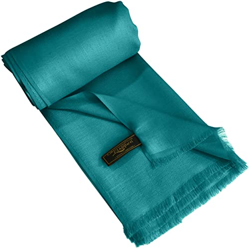 CJ Apparel Teal Grün Normallack Design Nepalesischer Fransenschal Zweite Wahl Schal Stola Wrap Pashmina NEU von CJ Apparel