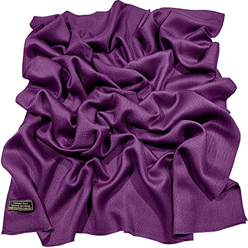 CJ Apparel Violett Normallack Design Nepalesischer Fransenschal Schal Stola Wrap Pashmina NEU von CJ Apparel