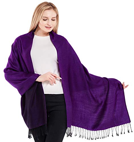 CJ Apparel Violett & Schwarz Einfarbiges Design Stola Schal Umschlagtuch Schultertuch Tuch Zweite Wahl Pashmina NEU von CJ Apparel