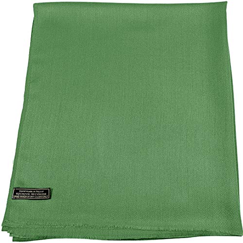 CJ Apparel Wald Grün Normallack Design Nepalesischer Fransenschal Zweite Wahl Schal Stola Wrap Pashmina NEU von CJ Apparel