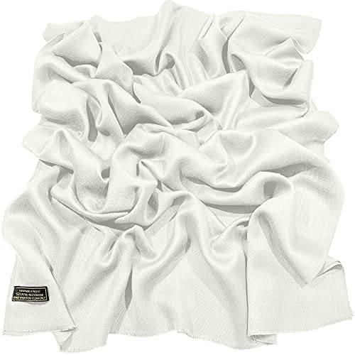 CJ Apparel Weiß Normallack Design Nepalesischer Fransenschal Schal Stola Wrap Pashmina NEU von CJ Apparel