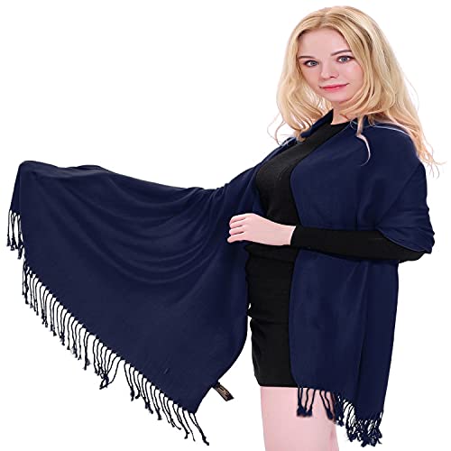 CJ Apparel Dunkelblauer Einfarbiges Design Nepalese Schal Schultertuch Wrap Stola Pashmina NEU von CJ Apparel