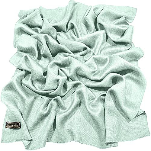 CJ Apparel Himmelblaue Normallack Design Nepalesischer Fransenschal Schal Stola Wrap Pashmina NEU von CJ Apparel