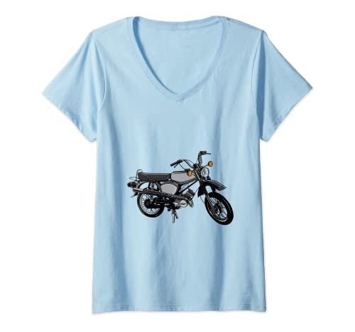 Damen Simson S51 Moped DDR Suhl Zweitakt S-51 1:50 Motorrad 50 ccm T-Shirt mit V-Ausschnitt von CJ Merch