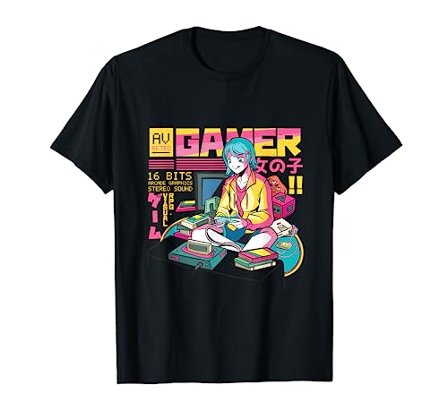 Retro Anime Gamer Girl T-Shirt von CJ Merch