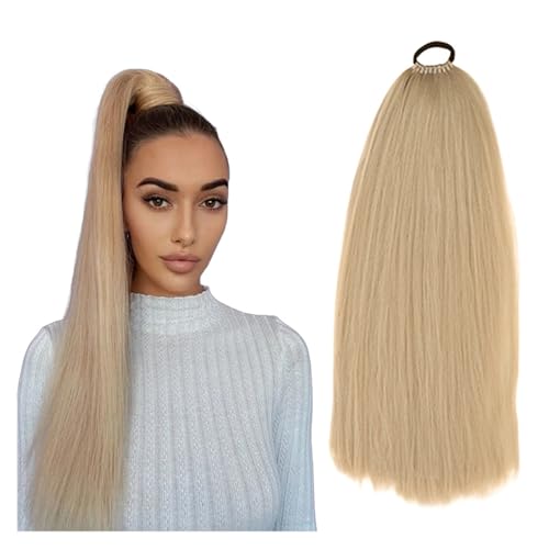 Damen 32'' langer Zöpfe Pferdeschwanz mit Haargummi Synthetische gerade Wrap Around geflochtenes Haar Alltag(24) von CJHFR472SG