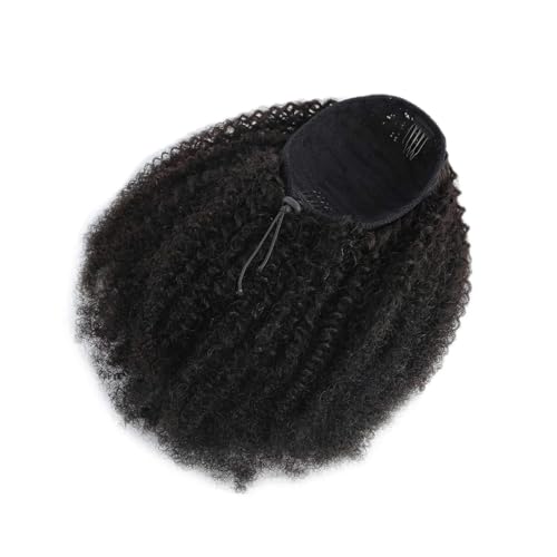 Damen Afro Kinky Curly Drawstring Pferdeschwanz Echthaar Extensions Remy 12-24 Zoll Alltag(16inches) von CJHFR472SG