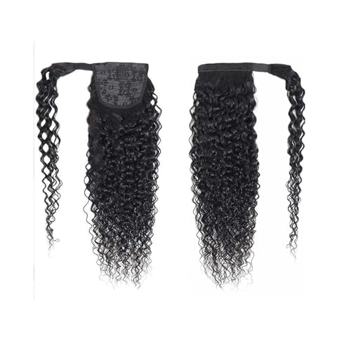 Damen Kinky Curly Pferdeschwanz Echthaar Extensions Wrap Around Extension Haar Alltag(22inches) von CJHFR472SG