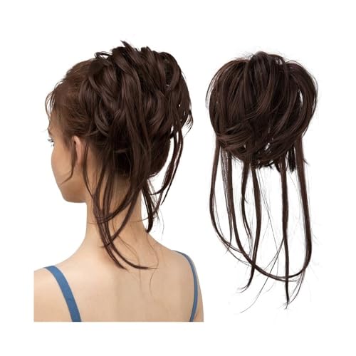 Haarteil Synthetische elastische Messy Bun Haarteile natürliche Welle Scrunchie Pferdeschwanz Haarverlängerungen for Frauen Täglicher Gebrauch(Chocolate Brown) von CJHFR472SG